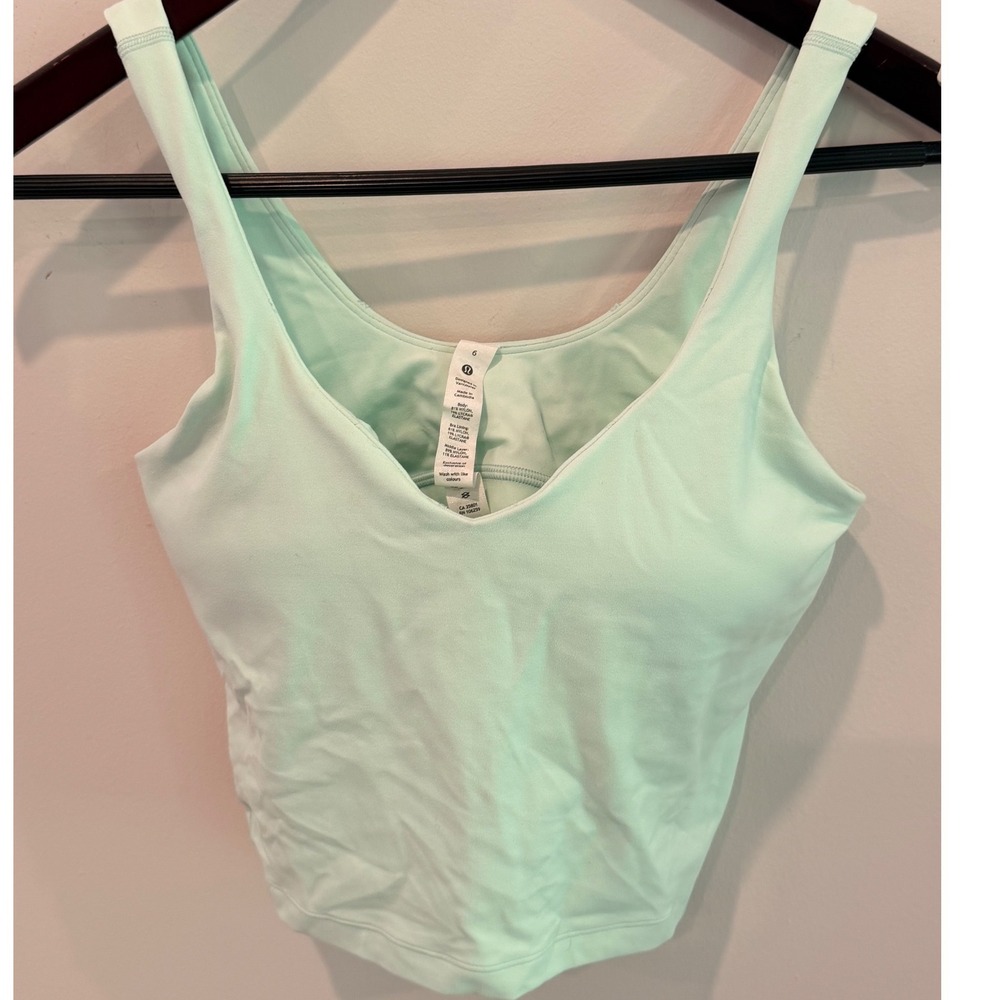 Lululemon Align Tank Top Mint Green Size 6 Nulu Yoga Crop Bra Pads NWOT